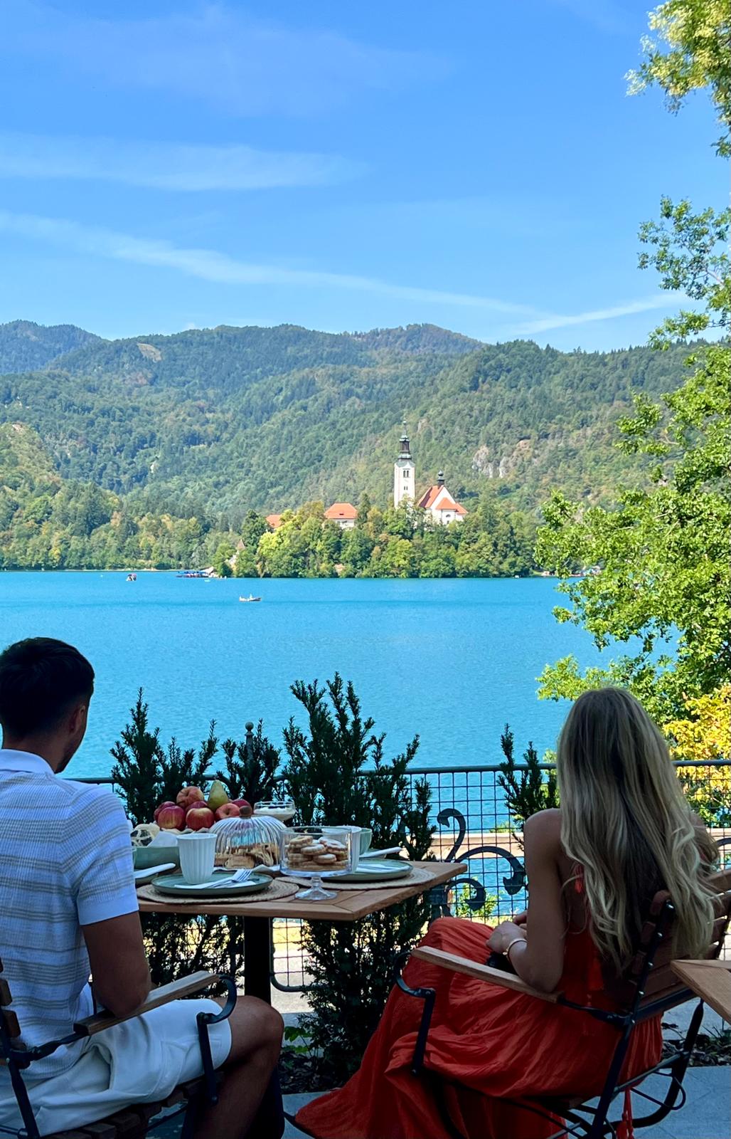 Breakfast with a view of Bled Island